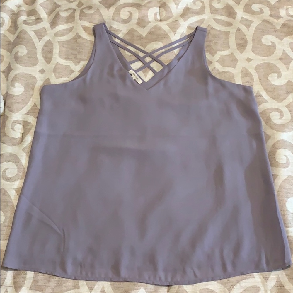 Lavender Criss-Cross Maurices Tank Top NWT